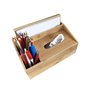 Boîte à mouchoirs multifonction en bambou naturel - 4 compartiments - Distributeur de mouchoirs - Organiseur de bureau - Distrib