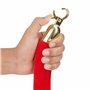 Belle Vous Lot de 2 Corde Barriere en Velours Rouge - L150 x D3,5 cm - Crochets Mousquetons en Or Poli pour Poteau de Guidage - 