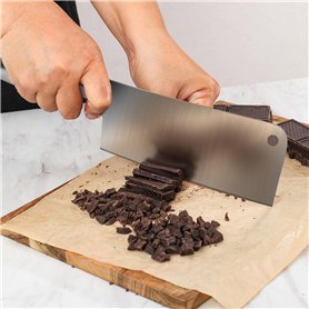 Joeji's Couteau de Cuisine en Acier Inox 17 cm - Couperet Style Asiatique Chinois Japonese avec Manche Durable et Ergonomique -