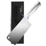 Joeji's Couteau de Cuisine en Acier Inox 17 cm - Couperet Style Asiatique Chinois Japonese avec Manche Durable et Ergonomique - 