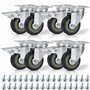 Kurtzy Roulettes Pivotantes Noir (Lot de 8) - Roulette Meuble de 50 mm avec Roues en Caoutchouc