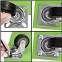 Kurtzy Roulettes Pivotantes Noir (Lot de 8) - Roulette Meuble de 50 mm avec Roues en Caoutchouc, Vis, Freins et Plaques en Métal