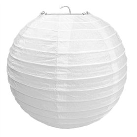 Other Abat-jour rond classique en papier nervuré style bambou pour décoration de mariage - 30 cm