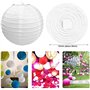Other Abat-jour rond classique en papier nervuré style bambou pour décoration de mariage - 30 cm, 60 W (blanc)