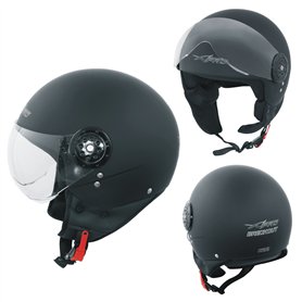Scooter Casque Moto Ville Jet Demi Anti Scratch Avio Visiere Noir Mat S