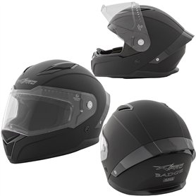 A-pro Casque Homologué Integral Moto Scooter intégré Touring Mat Noir L