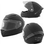 A-pro Casque Homologué Integral Moto Scooter intégré Touring Mat Noir L