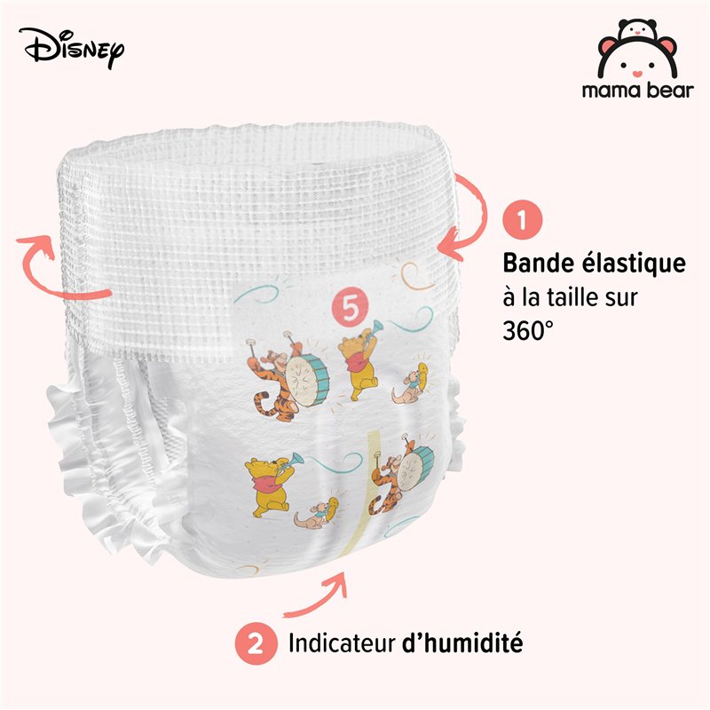 Image secondaire de Marque Amazon - Mama Bear Disney Couches Culottes, Taille 5 (12-17 kg), Blanc, 140 Pièces (2 lot de 70) - PACK MENSUEL