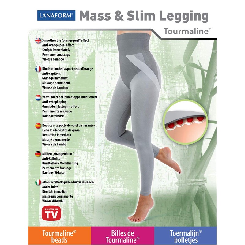 Mass & Slim Legging (L) - Panty Innovation Lanaform - Legging Gainant Femme - Legging Minceur - Legging Amincissant - Gaine Vent