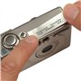 Ruban d'Etiquettes Autocollantes Multi-usages Dymo LetraTag, 12 mm, Cassette de 4 m, Impression en Noir sur Métallique Argenté (