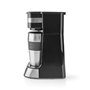 NEDIS Cafetière – Filtre à café – 0,4 l – 1 tasse – Minuterie d'allumage – Noir/argenté