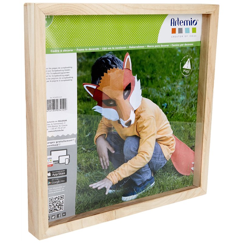 Artemio Cadre Photo Vitrine en Bois - Format Scrap, 31cm, Bois, Beige, 32 x 3 x 32 cm