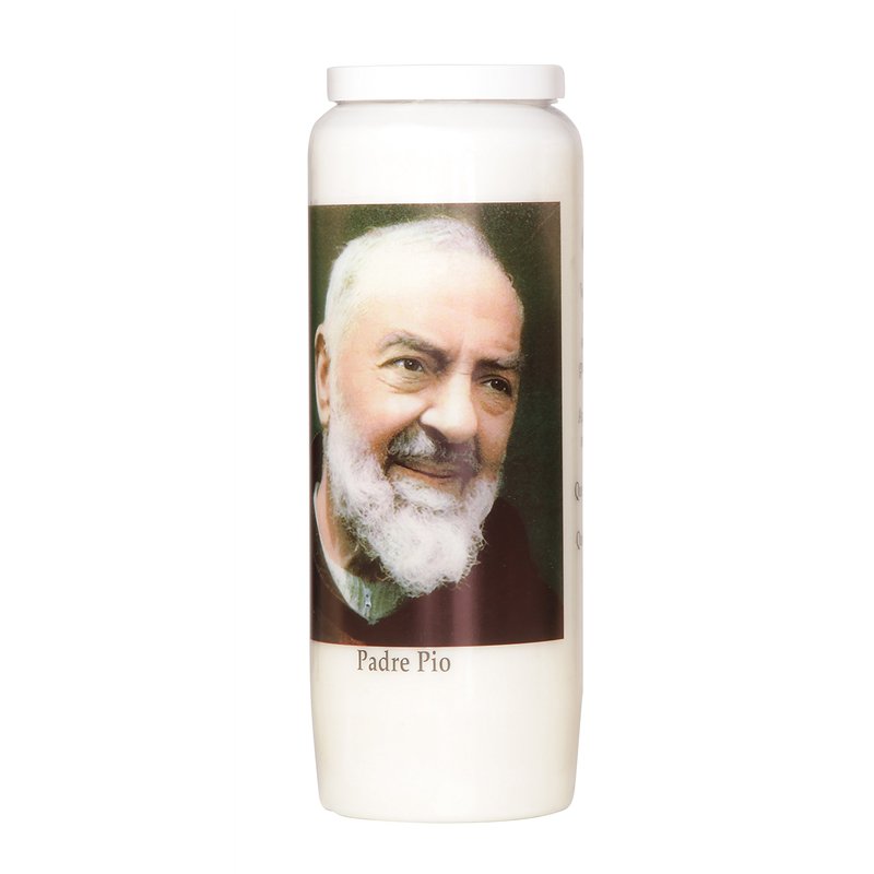 Hautekiet 1332265 Padre Pio Bougie 9 Jours Blanc 6,8 x 20 cm