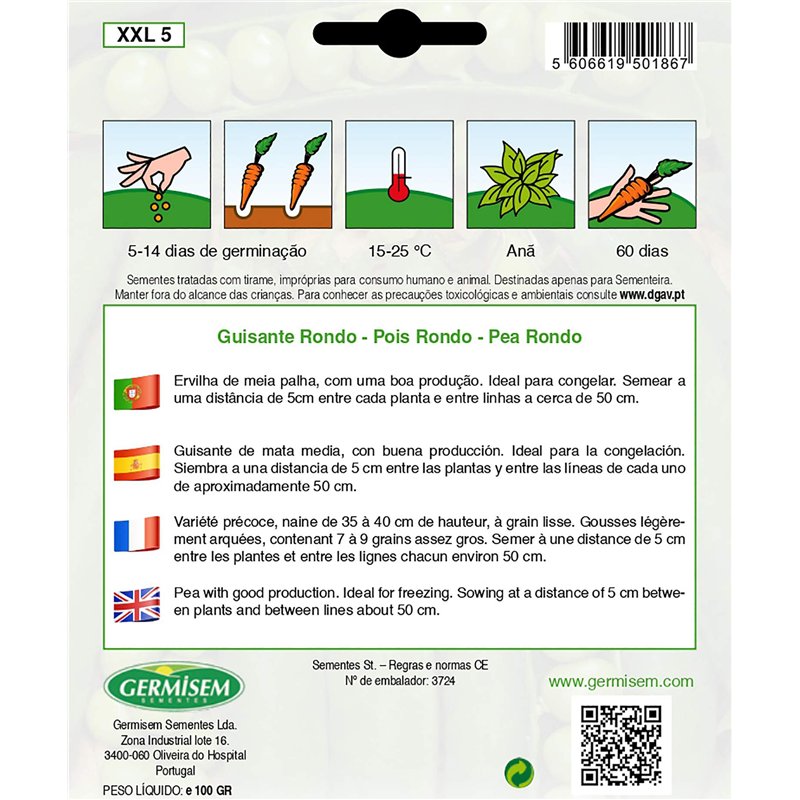 Image secondaire de Germisem Rondo Graines de Pois 100 g XXL 5 Multicolore