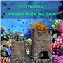 SLOCME Décoration en résine pour aquarium - Cachette pour poissons en forme de château - Détails réalistes - Accessoire d'aquari