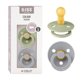 Tétine BIBS Colour. Lot de 2 sucettes. Sans bisphénol A