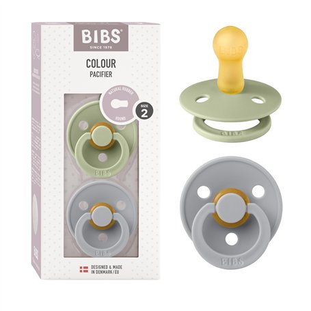 Tétine BIBS Colour. Lot de 2 sucettes. Sans bisphénol A