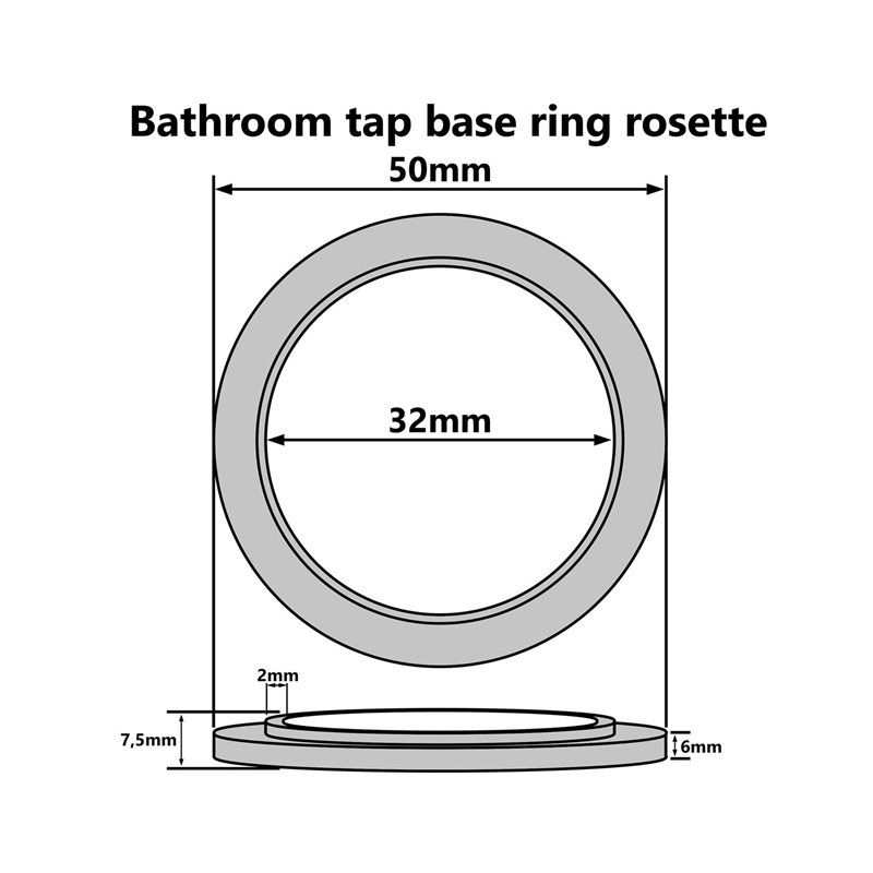 Image secondaire de Salle de Bains Robinet Base Bague Joint Machine Laver Rosette Plastique Chromé