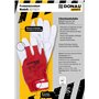 DONAU SAFETY Gants de travail en cuir avec fermeture Velcro - Taille 11/XXL - 1 paire - Blanc et rouge - Gants de montage - Gant