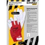 DONAU SAFETY Gants de travail en cuir avec fermeture Velcro - Taille 11/XXL - 1 paire - Blanc et rouge - Gants de montage - Gant