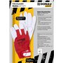 DONAU SAFETY Gants de travail en cuir avec fermeture Velcro - Taille 11/XXL - 1 paire - Blanc et rouge - Gants de montage - Gant