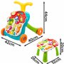 MalPlay Chariot de course 5 en 1 avec table de jeu et piano pour bébé | Poussette de jeu et de marche libre | Aide à la marche m