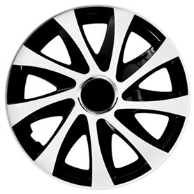 Lot de 4 enjoliveurs Drift Extra - Blanc/noir - 14"