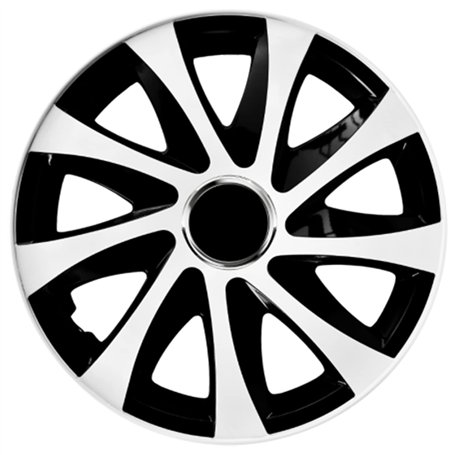 Lot de 4 enjoliveurs Drift Extra - Blanc/noir - 14"