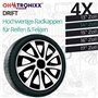 Lot de 4 enjoliveurs Drift Extra - Blanc/noir - 14"