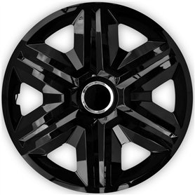 NRM Lot de 4 enjoliveurs rapides Noir 38 cm 4 enjoliveurs universels.