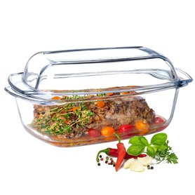 KADAX Plat à Gratin en Verre Résistant à la Chaleur avec Couvercle et Poignées