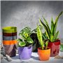 KADAX Pot de Fleurs en Plastique avec Finition Brillante et Motifs Marbrés, Cache-Pot pour Une Décoration Intérieure Raffinée et
