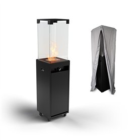 Planika Faro - Foyer Décoratif avec Cheminée pour Jardin - Chauffage de Terrasse au Gaz Propane - Extérieur - Portable - Minimal