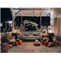 Planika Faro - Foyer Décoratif avec Cheminée pour Jardin - Chauffage de Terrasse au Gaz Propane - Extérieur - Portable - Minimal