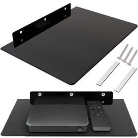 Retoo Multimédia Étagère Murale Étagère en Verre pour Les Lecteurs DVD