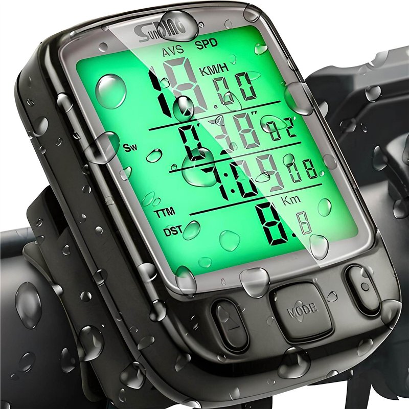 Retoo Compteur Vélo sans Fil, Étanche, Écran LCD, 25 Fonctions, Plage De Mesure De Température -20°C - 70°C, Type De Rétroéclair