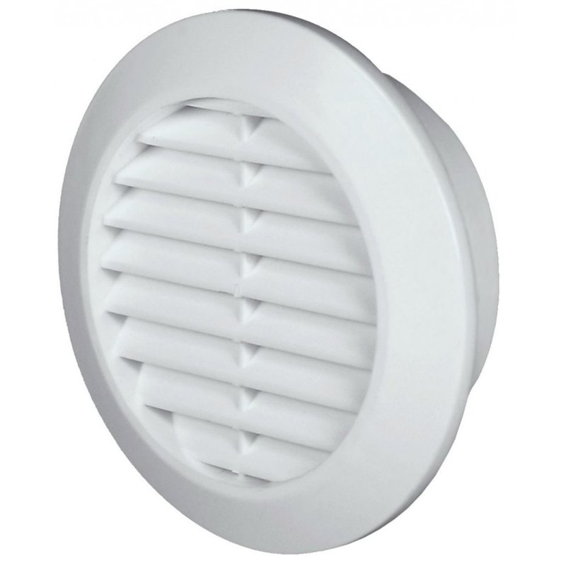 MKK Ø 70 mm Grille de Ventilation Ronde Blanche en Plastique avec moustiquaire Grille d'évacuation Air Entrant Air évacué Grille