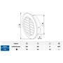 MKK Ø 70 mm Grille de Ventilation Ronde Blanche en Plastique avec moustiquaire Grille d'évacuation Air Entrant Air évacué Grille