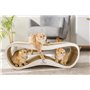 Griffoir pour Chats Carton Ondulé Herbe à Chat Lui MYKOTTY Blanc 75 x 26 x 25 cm Produit Européen Grattoir Chat