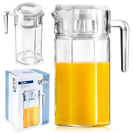 VILDE Carafe en verre avec couvercle et bec verseur - 1