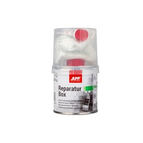 APP Reparatur Box - Kit réparation carrosserie Voiture | Kit resine Polyester + Fibre de Verre + durcisseur | Réparations Nautiq