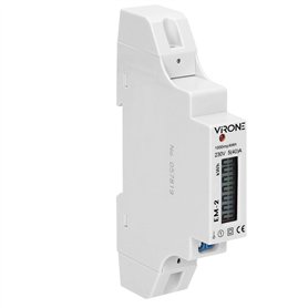 Virone EM-2 Compteur D'électricité Rail DIN Compteur d'Energie Monophasé 40A Sortie d'Impuls 1 Module DIN TH-35mm