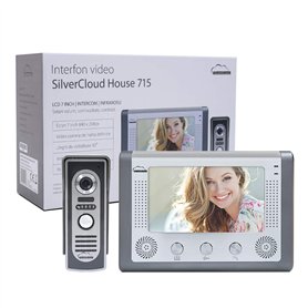 PNI Interphone vidéo Sonnette Silvercloud Maison 715 interphone écran LCD de 17