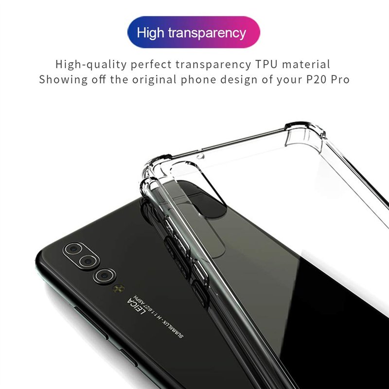 Image secondaire de Hually Coque Huawei P20 Pro, P20 Pro Coque Transparente Silicone Gel TPU, Housse Etui de Protection Bumper [Anti Choc] [Ultra Fi