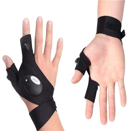 Felenny Gants de Lampe de Poche 2 LED Sangle de Lampe de Poche Gant Respirant avec Bouton Étanche pour Réparation Automatique de