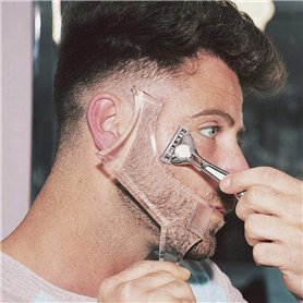 Outil de façonnage de barbe pour homme avec peigne intégré Transparent Modèles de peigne de coiffage pour bouc moustache pattes