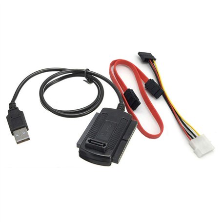 Aukson B45 Câble adaptateur 3 en 1 USB 2.0 vers IDE/SATA pour disques durs 2