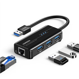 UGREEN Hub USB 3.0 Ethernet Adaptateur RJ45 Réseau Gigabit 1000 Mbps Compatible avec Mi Box S 3 Switch Supporte Mac OS Windows 1