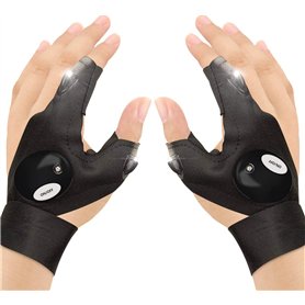 Number-one Gants de pêche d'extérieur 2 gants LED lampe torche sans doigts éclairage nocturne gants magiques avec bande pouce in