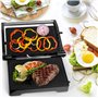 Gotoll Grill Électrique de Table Presse à Panini Appareil Croque Monsieur Toaster Sandwich Plancha Viande Anti-adhésives, Ouvert